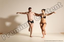 Underwear Woman - Man White Average Short Brown Dancing Dynamic poses Academic